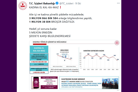 İçişleri Bakanlığına göre kadına şiddet yüzde 9 azalmış