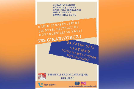Esenyalı Kadın Dayanışma Derneğinden 25 Kasım buluşması