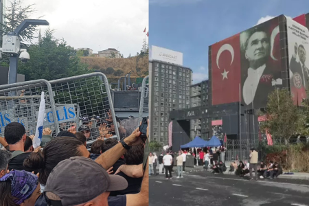 Kadınlar CHP İstanbul İl Yönetimine atanan kayyuma tepki gösteriyor