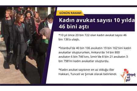 GÜNÜN RAKAMI: Kadın avukat sayısı 10 yılda 46 bini aştı