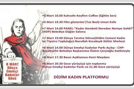 Didim Kadın Platformu 8 Mart takvimini duyurdu