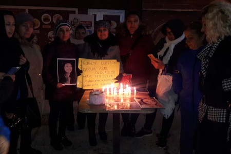 Tuzluçayır’da kadınlar Ceren’in doğum gününde eylem yaptı